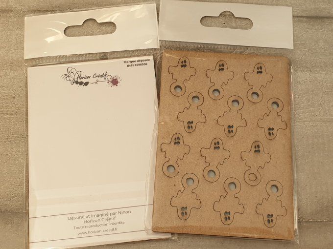 12 flipettes en bois (mdf), à customiser, à fixer avec une attache parisienne (vendue séparément)  