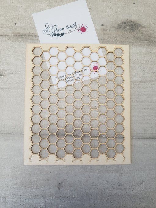 Chipboard : Planche de fond Alvéoles, à l'unité - 100% horizon créatif : 13x15cm environ 