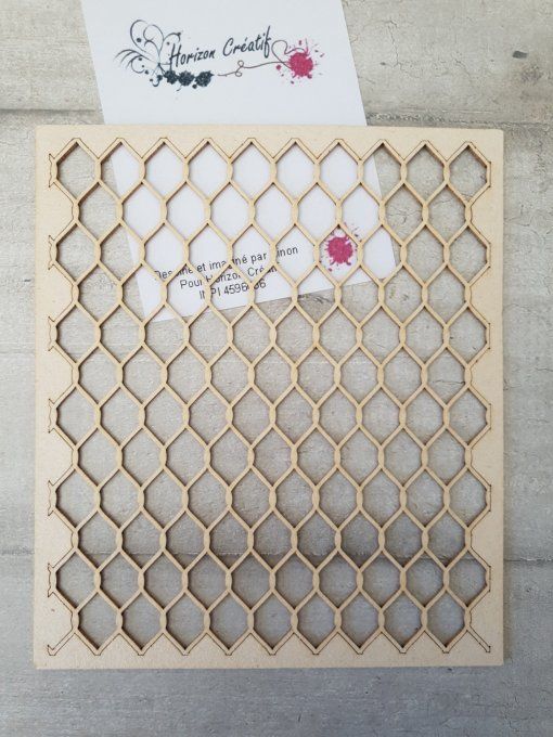 Chipboard : Planche de fond Grillage, à l'unité - 100% horizon créatif : 13x15cm environ