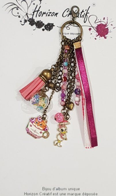 Bijou d'album et/ou porte-clés : Canard & chat, fait-main by Ninon (modèle unique)