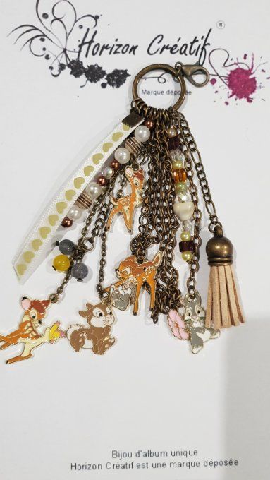 Bijou d'album et/ou porte-clés : Faon, fait-main by Ninon (modèle unique)