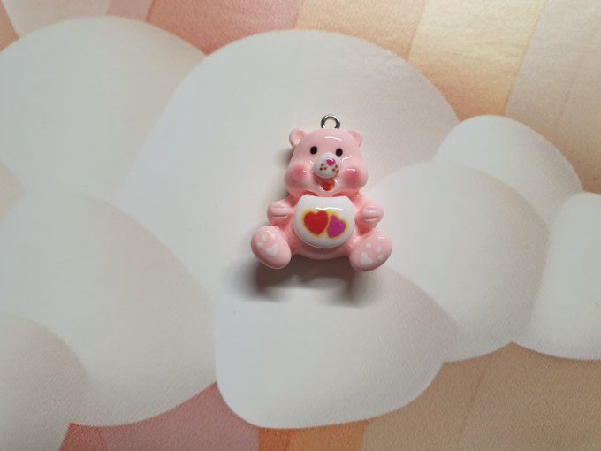 Breloque nounours, couleur rose, vendu à l'unité