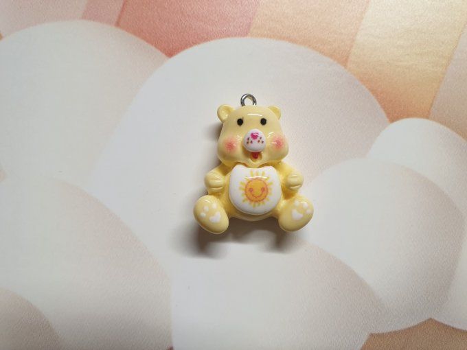 Breloque nounours, couleur jaune, vendu à l'unité