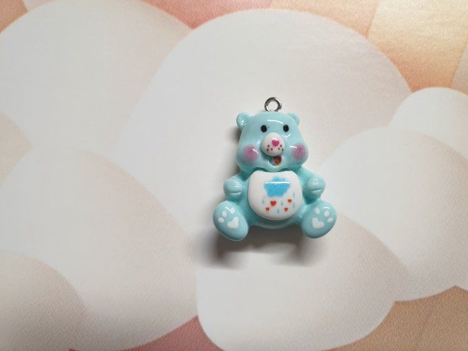 Breloque nounours, couleur bleu ciel, vendu à l'unité