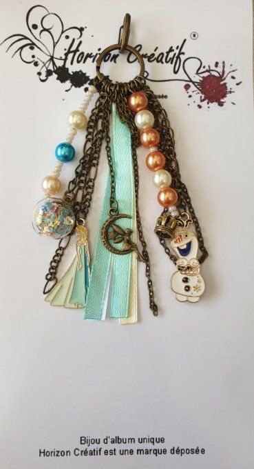 Bijou d'album et/ou porte-clés : Neige, fait-main by Ninon (modèle unique)