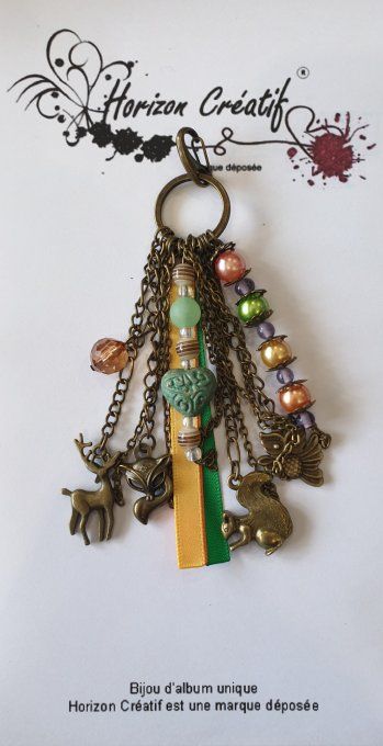 Bijou d'album et/ou porte-clés : Forêt, fait-main by Ninon (modèle unique)
