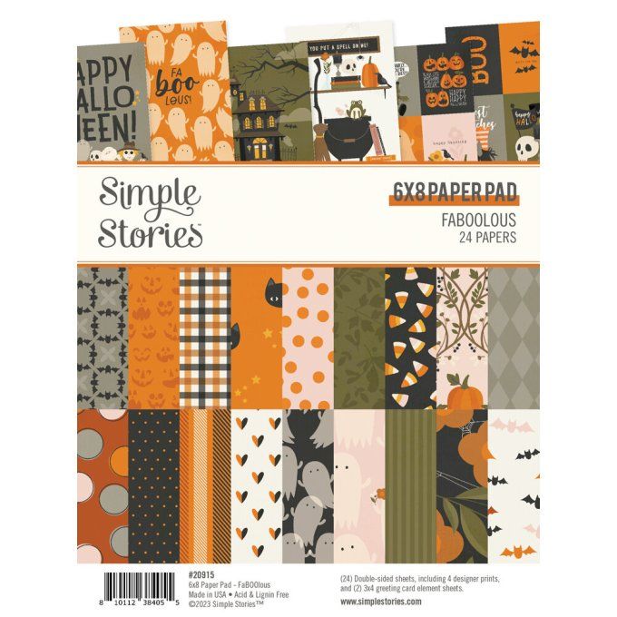 Simple stories - ensemble de 24 feuilles, format 15x20cm env. , FabOOlous