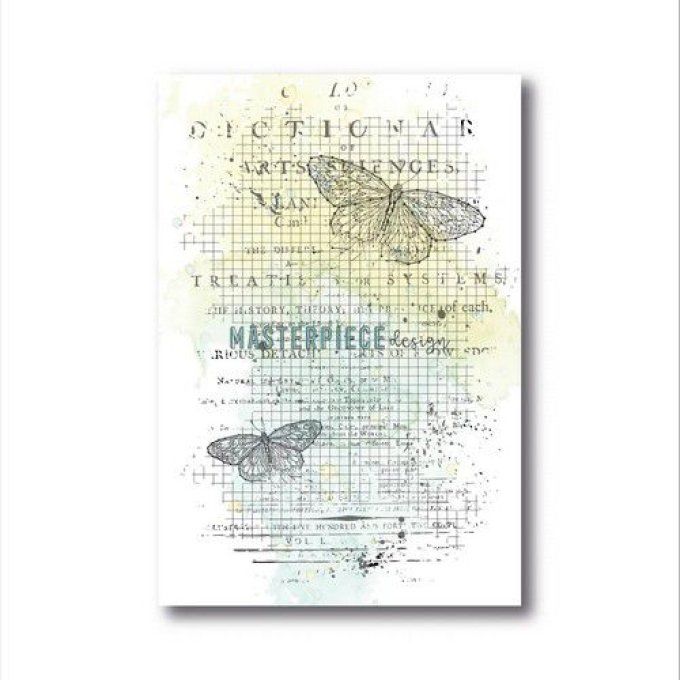 1 Tampon clear de fond, Butterfly grid - dim. de la planche : 10.5x15cm