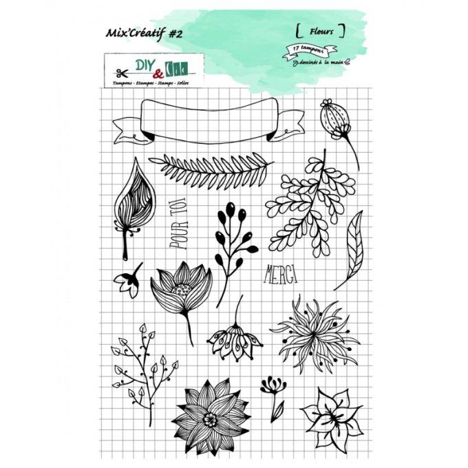 Planche de tampons Diy&Cie - Fleurs
