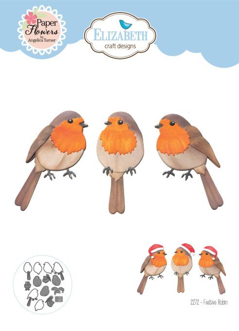 Elizabeth Craft designs - Festive Holly - Festive robin
