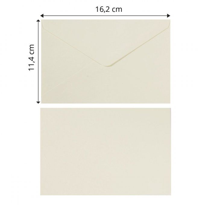 Lot de 25 enveloppes, ivoire - dimension : 11.4x16.2cm - 120g