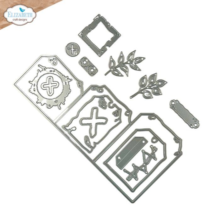 Ensemble de dies, Elizabeth Craft designs - Hello you ! tag folding trio