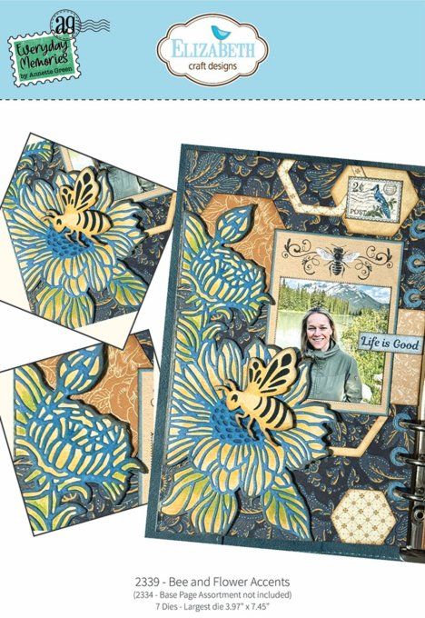 Ensemble de dies, Elizabeth Craft designs - Bee and flower accents