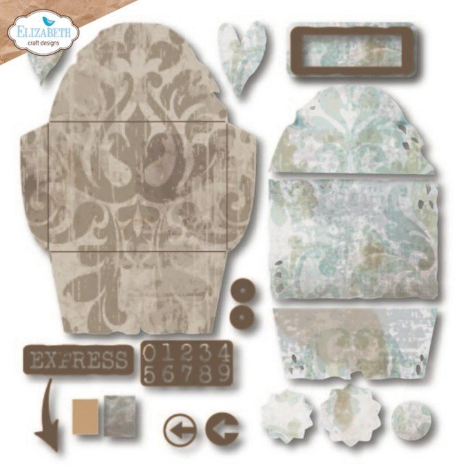 Ensemble de dies, Elizabeth Craft designs - Hello you ! Grunge Envelope