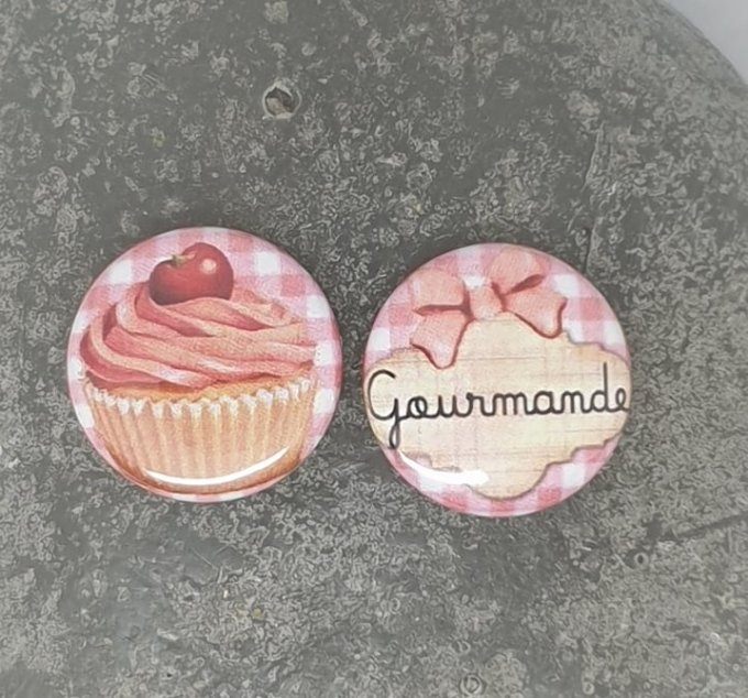 2 badges, 25mm de diamètre - Gourmande