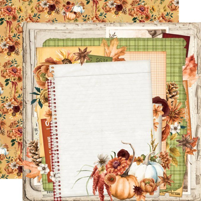 Simple stories - ensemble de 12 feuilles, format 30x30cm env. , Autumn breeze 