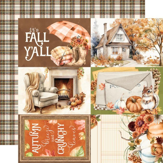 Simple stories - ensemble de 12 feuilles, format 30x30cm env. , Autumn breeze 