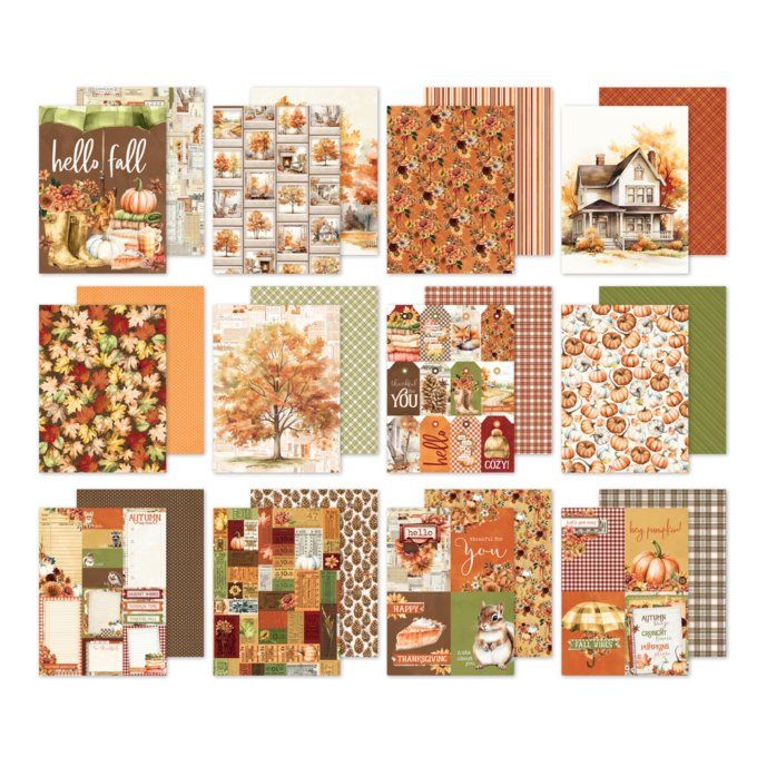 Simple stories - ensemble de 24 feuilles, format 15x20cm env. , Autumn breeze