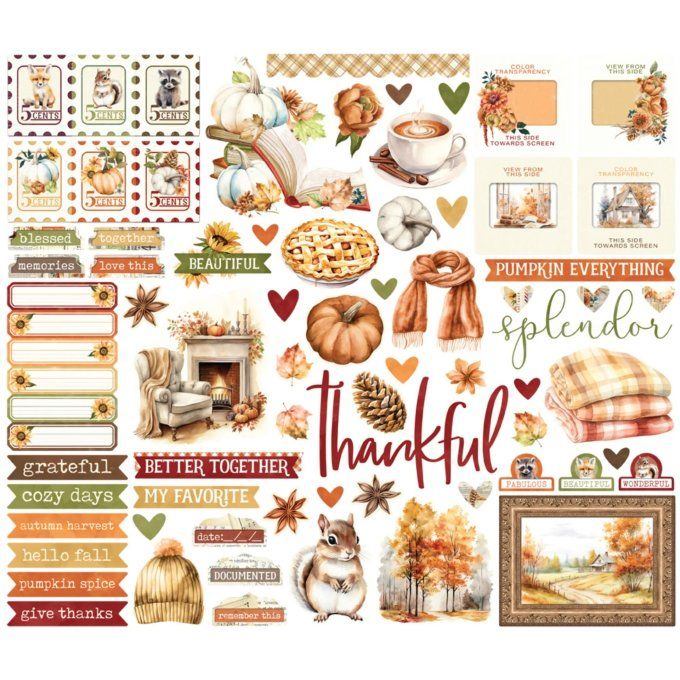 Simple stories - ensemble de 66 die-cuts , Autumn breeze 