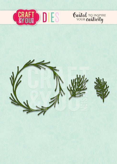 3 Dies/matrices de découpe, couronne et branches de sapin, Craft & You 