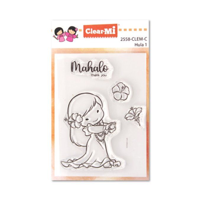 4 Tampons - Hula (1),  dim. de la planche : 10x7cm environ