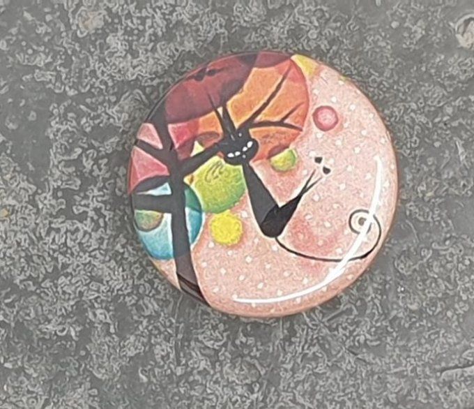 Badge, 25mm de diamètre - Chat noir, à l'unité