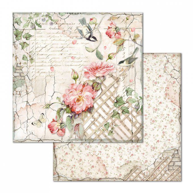 Papier scrapbooking, 30x30cm, House of roses  - Stamperia