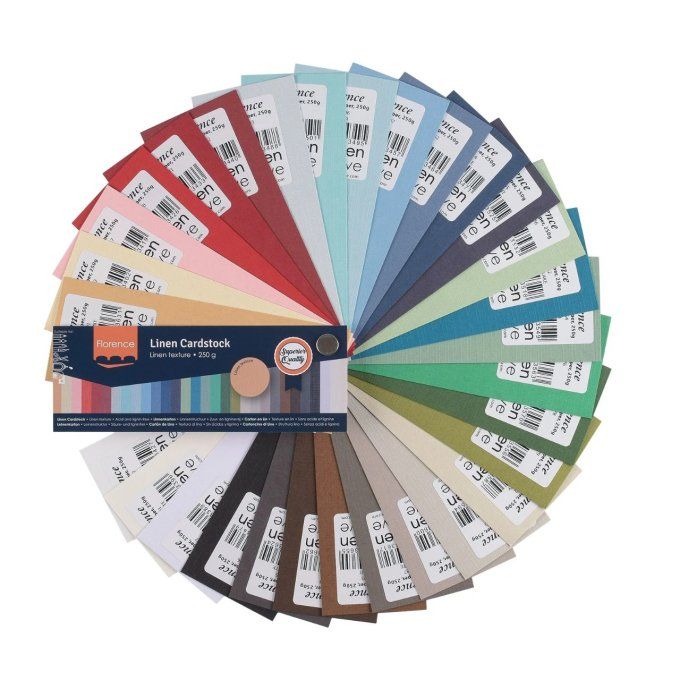 Nuancier de cardstocks - Collection Florence - 250g, cardstock en lin