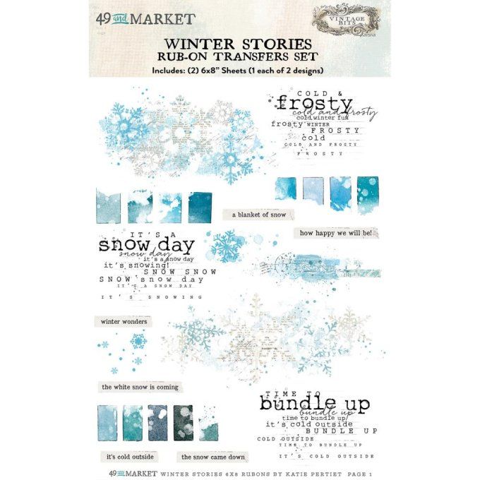 49 and market - 2 feuilles 15x20cm environ de Rub-ons, Winter stories