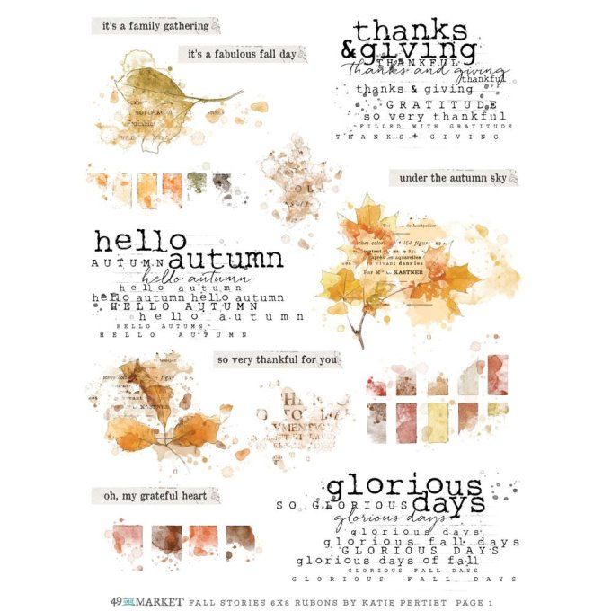 49 and market - 2 feuilles 15x20cm environ de Rub-ons, Fall stories