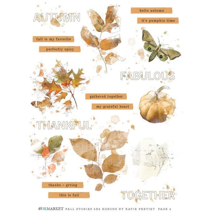 49 and market - 2 feuilles 15x20cm environ de Rub-ons, Fall stories