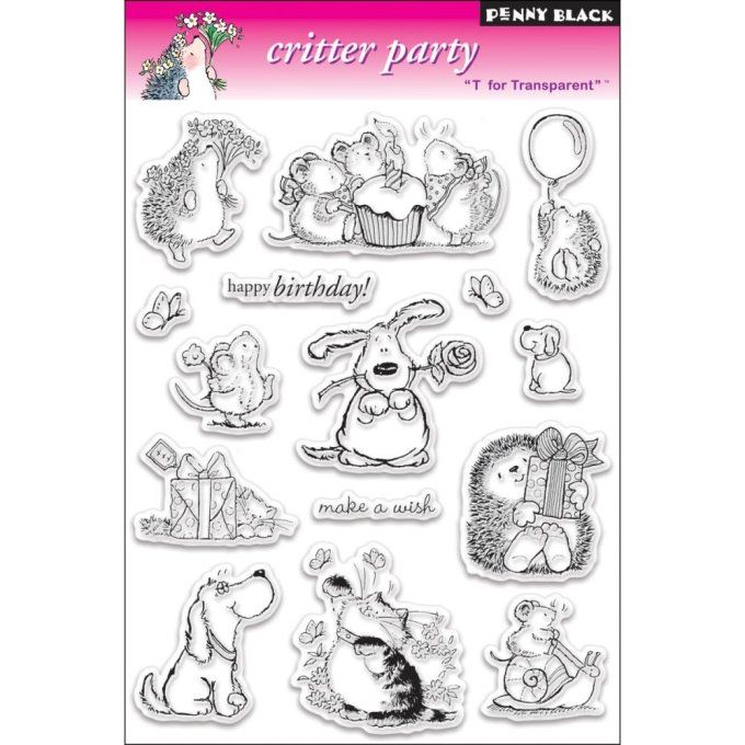 15 Tampons clears, Penny Black, Dimension de la planche : 12.5x16.5cm environ 