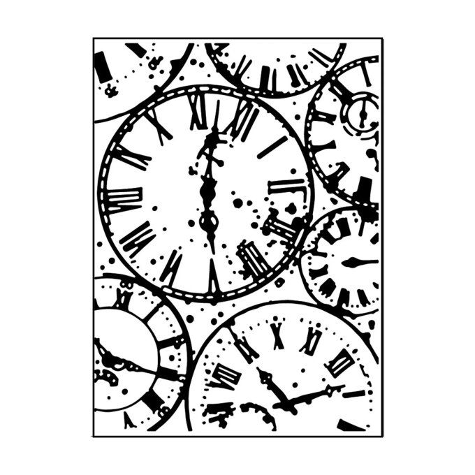 Classeur d'embossage, Horloges - 10.7x14.6cm 