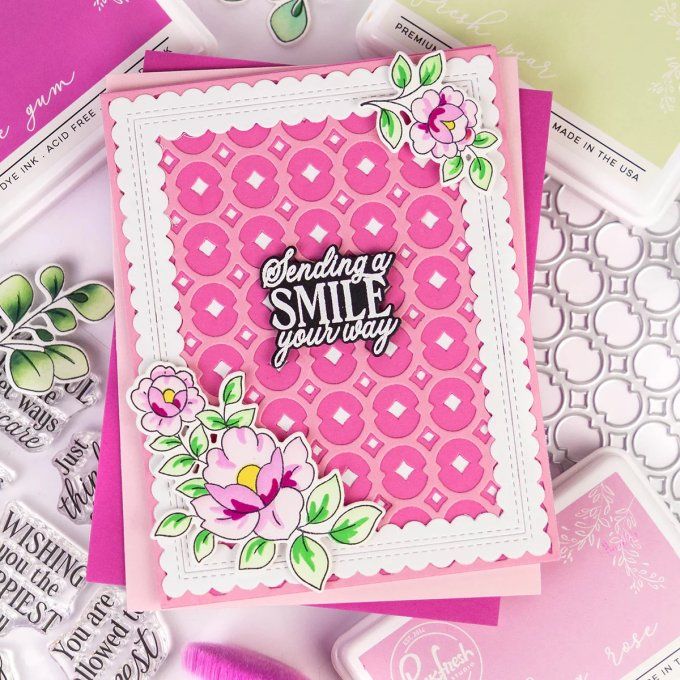 1 Die - PinkFresh - Lattice glow, dimension approximative : 10.8x14cm environ