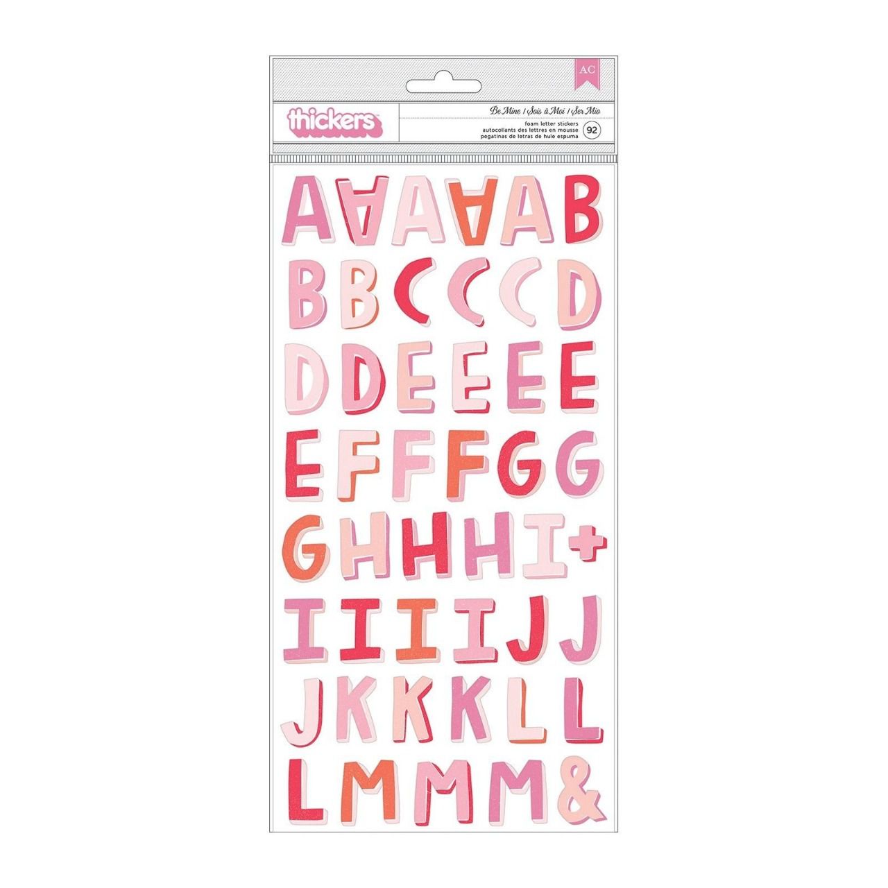 92 stickers épais - Pink paislee, Lucky Us - Alphabet