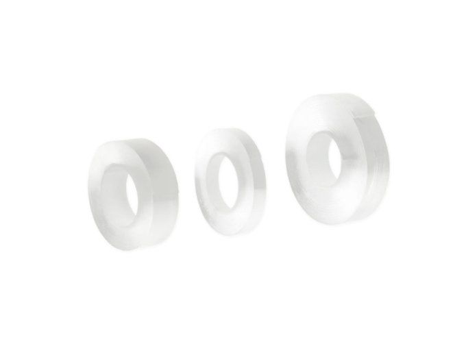 3 rouleaux de ruban adhésif double face transparent de largeurs et d'épaisseurs différentes