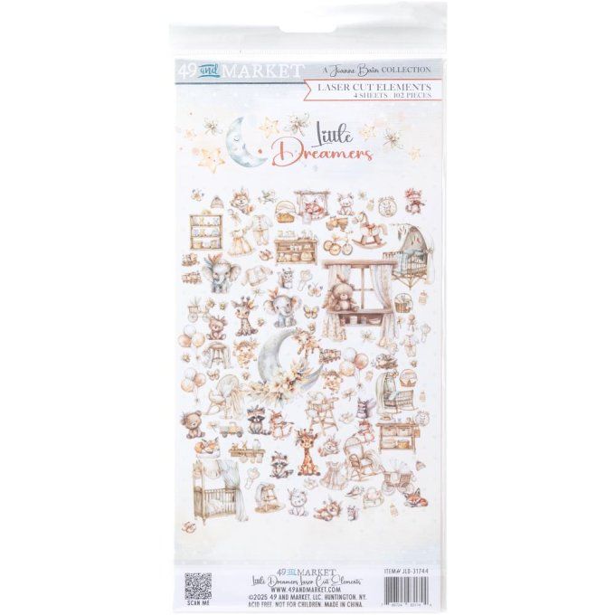 49 And Market - Ensemble de 4 feuilles format 15x30cm, 102 éléments, Collection : Little dreamers 