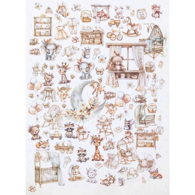 49 And Market - Ensemble de 4 feuilles format 15x30cm, 102 éléments, Collection : Little dreamers 