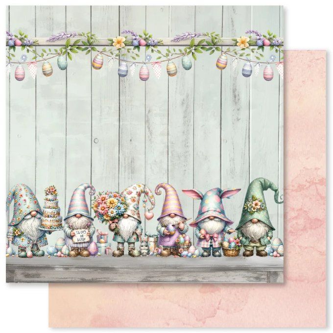 Ensemble de 12 feuilles, 30x30cm, collection : Easter time - 200gsm