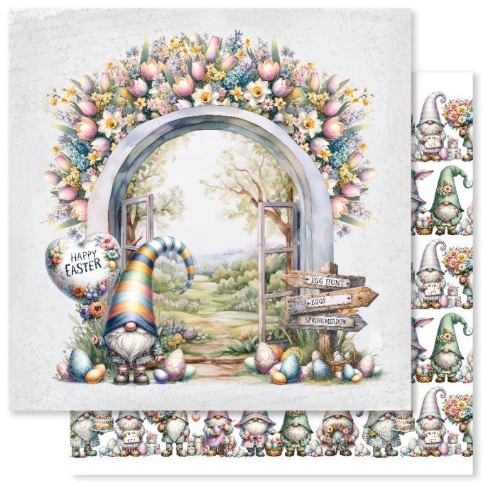 Ensemble de 12 feuilles, 30x30cm, collection : Easter time - 200gsm