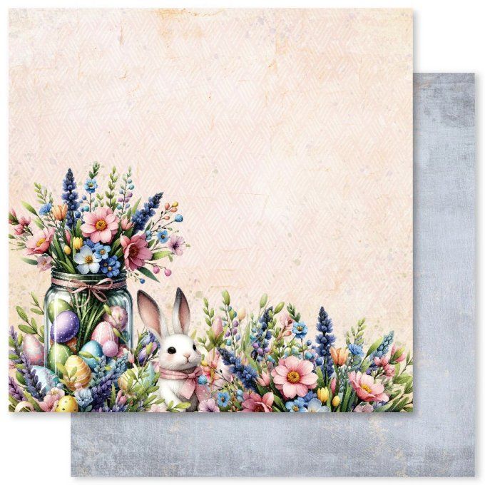 Ensemble de 12 feuilles, 30x30cm, collection : Easter time - 200gsm