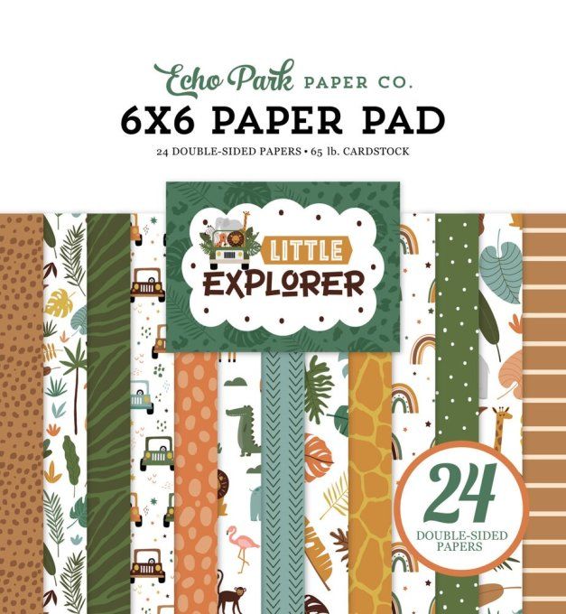 24 feuilles, 15x15cm - Little explorer, Echo park