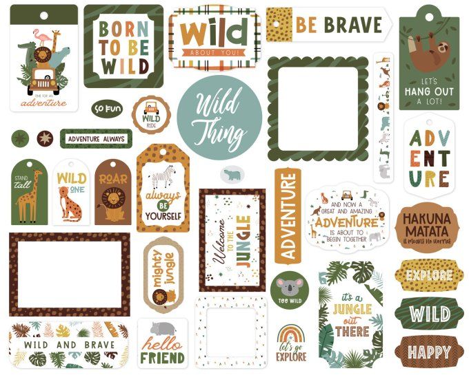 34 die-cuts - Little explorer, Echo park (frames & tags)