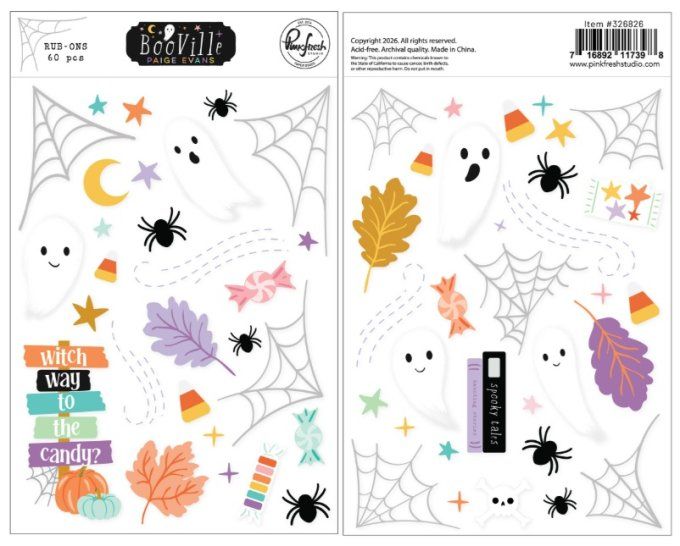 Pinkfresh - 60pièces, 2 feuilles 12.5x18cm environ de Rub-ons