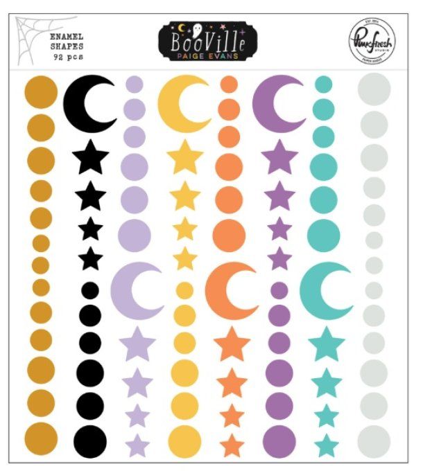 92 Enamels dots adhésifs - Pinkfresh, Booville - Dimension de la planche 9.5x10cm environ