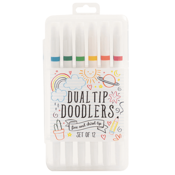 12 Feutres à alcool, Dual tip doodlers, pointes fine et biseautée