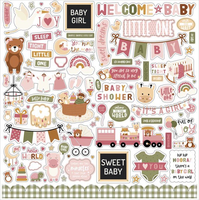 12 feuilles, 30x30cm - Special Delivery, Baby girl 
