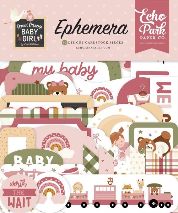 33 die-cuts - Die-Cuts, Echo park, Special delivery, baby girl