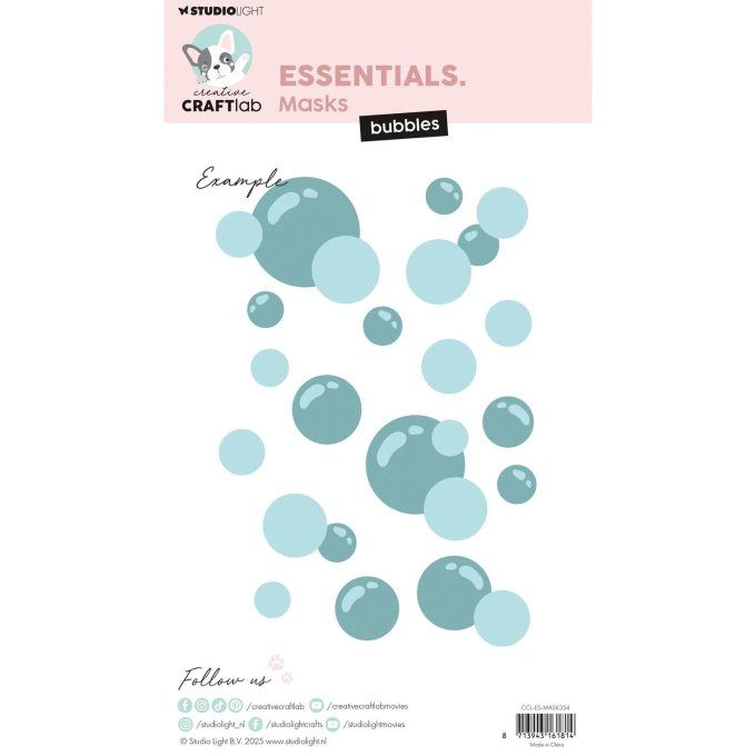 Pochoir - Craftlab, studiolight - Bubbles, dimensions : 14.5x21cm environ