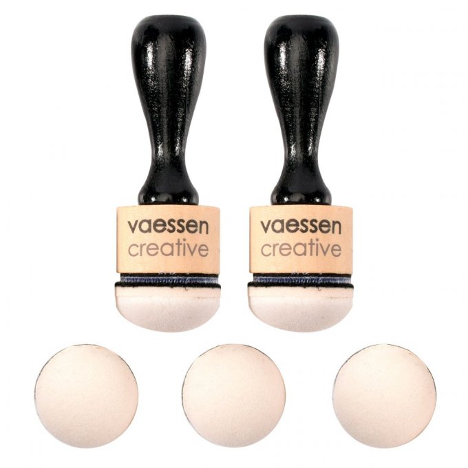 2 Applicateurs d'encre, rond + 5 mousses "dôme"